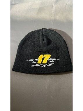 Roush Racing NASCAR Beanie Hat Black Embroidered Yellow 17 Logo